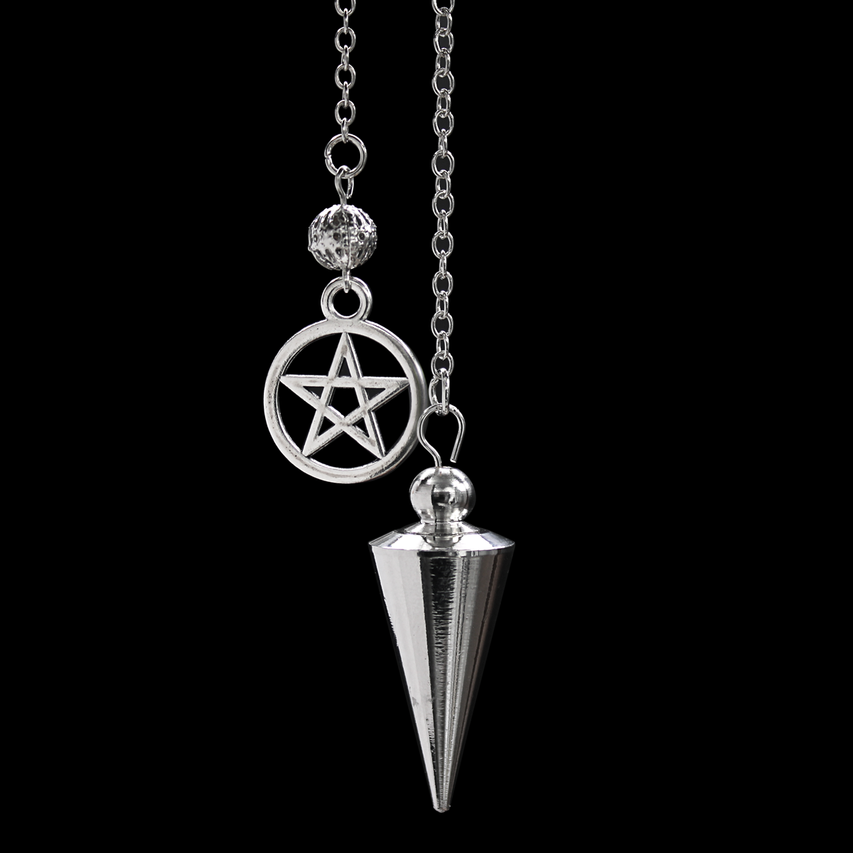 Silver Pentacle Pendulum Pendulum for ritual with protective pentacle symbol part of our vast samhain supply collection at our online witch store
